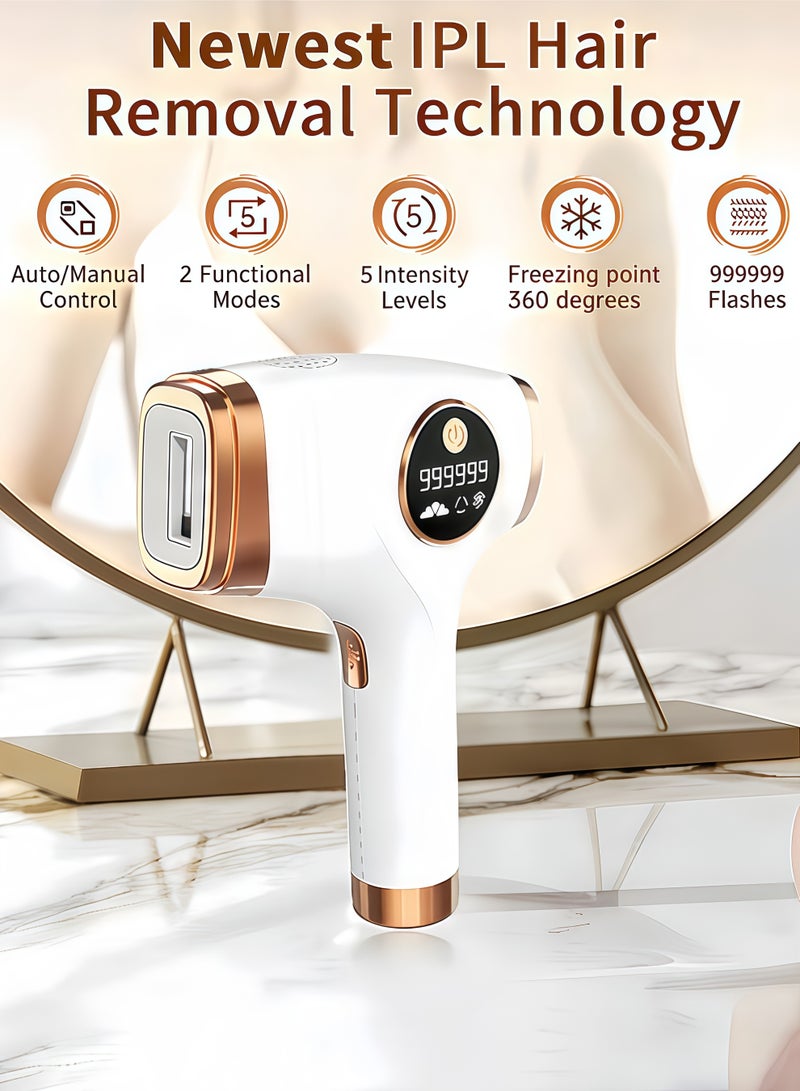 XiuWoo IPL Hair Removal,Laser Hair Removal At-Home,Painless Laser Hair Removal Device,Home Hair Remover with Razor and Glasses,999,999 Flashes Permanent Hair Removal Device,Portable Permanent Hair Reduction,on Facial Legs Arms Bikini Line,For Women & Men - Image 1
